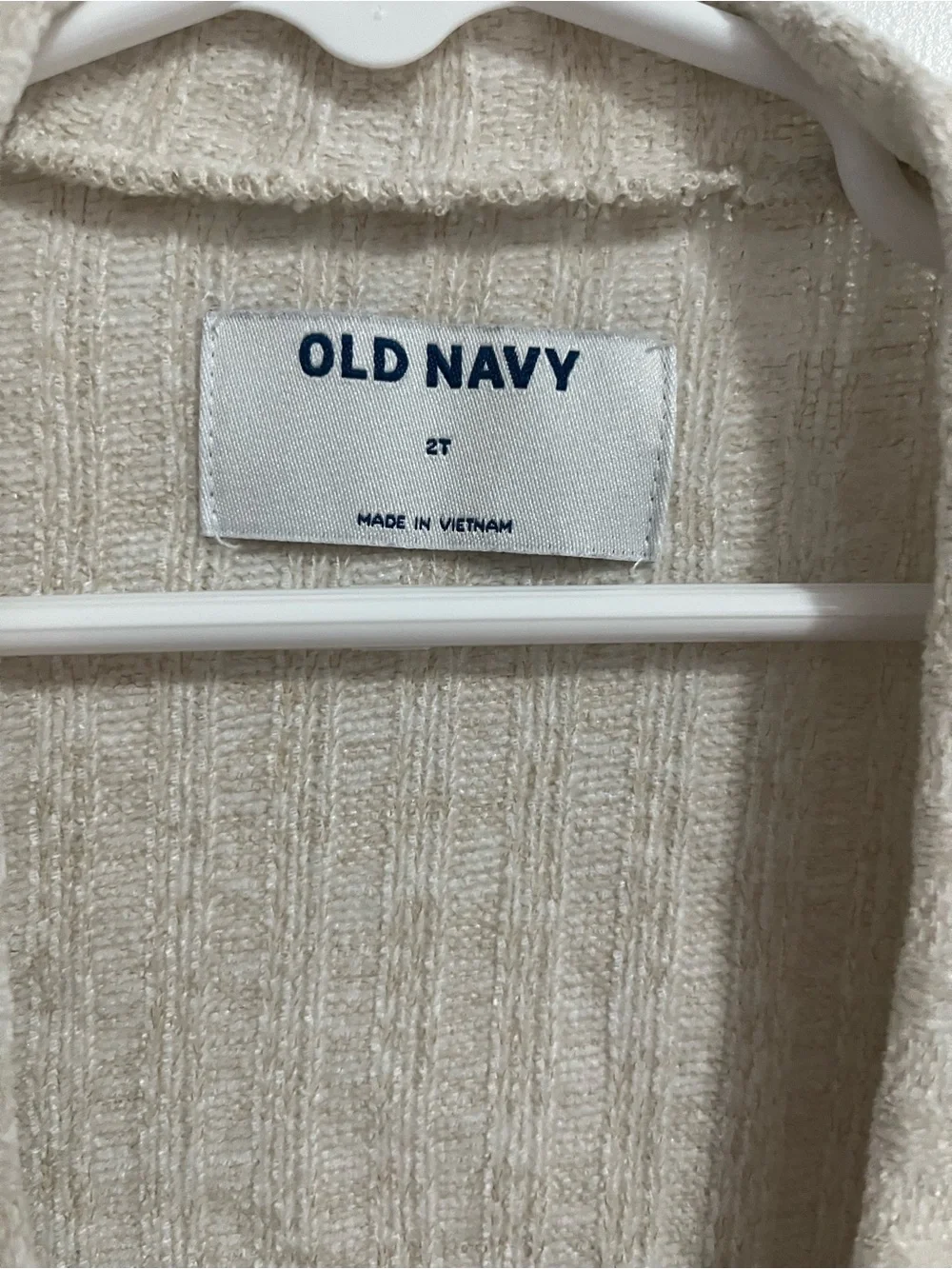 Old Navy Cream Button-Front Ribbed Cardigan 2T